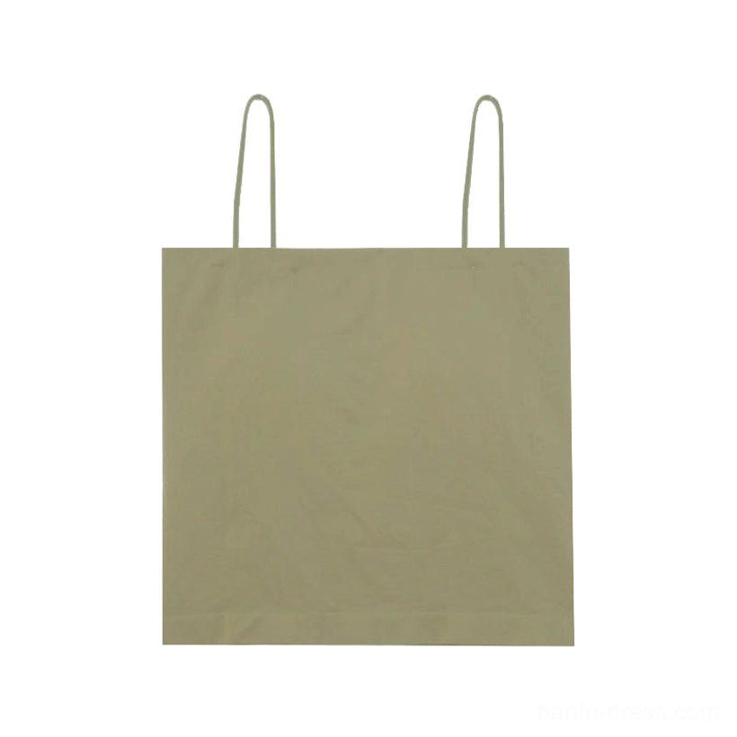 Light olive green polyester camisole with spaghetti straps for layering beneath a modern Tang-style hanfu vest