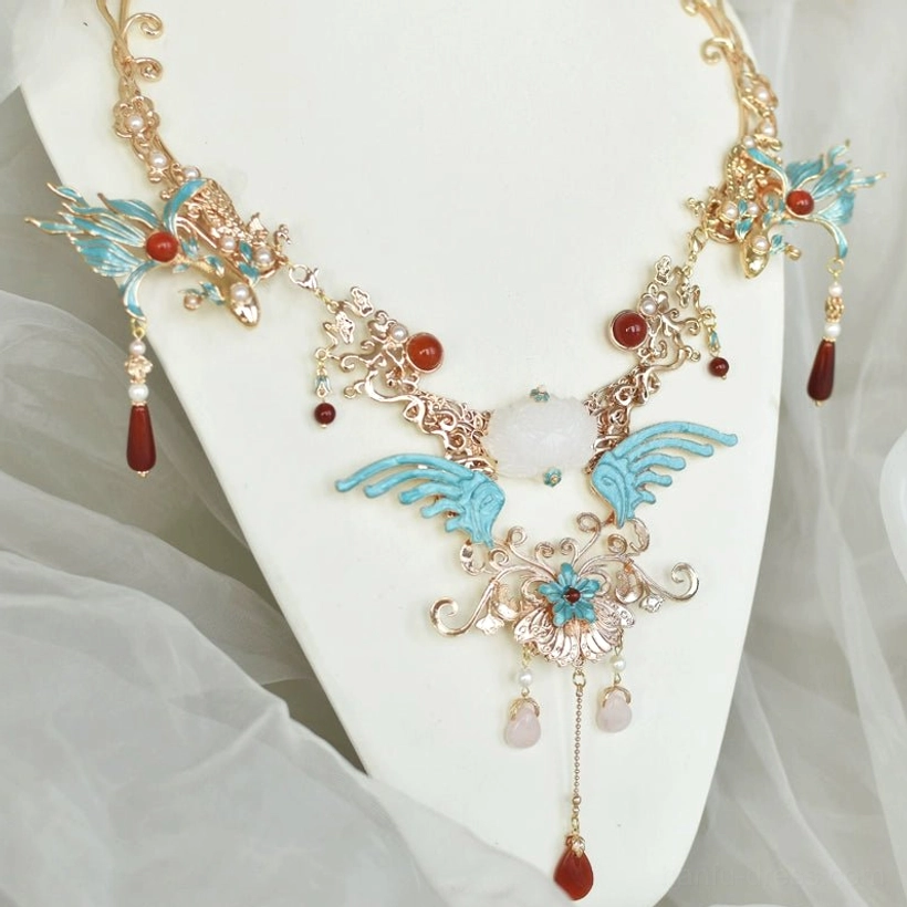 Phoenix carp Hanfu jewelry necklace accessory from the coordinated traditional Chinese hair crown collection