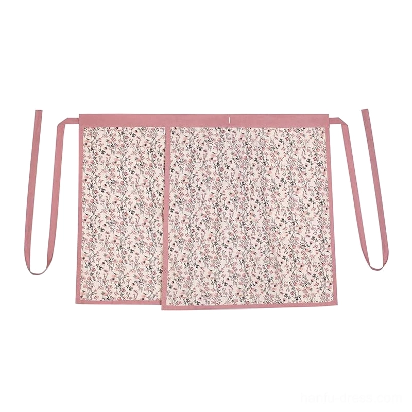 Song Dynasty modern Hanfu set product detail showing begonia pink wrap skirt styling with layered traditional-inspired silhouette