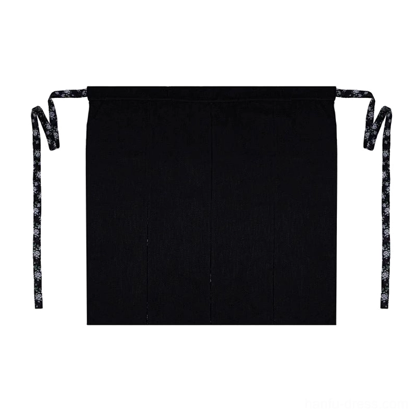 Song Dynasty modern Hanfu wrap skirt product image in black, designed to coordinate with the beizi jacket and cross-collar inner top